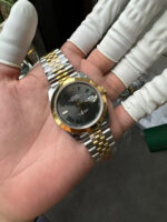 VS Factory Rolex Datejust 41mm Two-Tone Yellow Gold Slate “Wimbledon” Dial Smooth Bezel Jubilee Bracelet (126303) 1:1 Super Clone – DD3235 Movement - Image 6