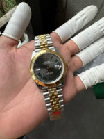 VS Factory Rolex Datejust 41mm Two-Tone Yellow Gold Slate “Wimbledon” Dial Smooth Bezel Jubilee Bracelet (126303) 1:1 Super Clone – DD3235 Movement - Image 4
