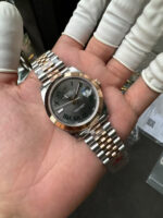 VS Factory Rolex Datejust 41mm Two-Tone Rose Gold Slate “Wimbledon” Dial Smooth Bezel Jubilee Bracelet (126301) 1:1 Super Clone – DD3235 Movement - Image 6