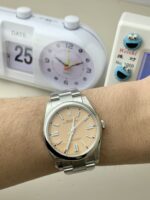 VS Factory Rolex Oyster Perpetual 41mm Candy Pink Lacquer Dial Smooth Bezel Oyster Bracelet (124300 Custom) 1:1 Super Clone – DD3230 Movement - Image 3