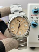 VS Factory Rolex Oyster Perpetual 41mm Candy Pink Lacquer Dial Smooth Bezel Oyster Bracelet (124300 Custom) 1:1 Super Clone – DD3230 Movement - Image 2