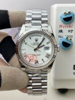 VS Factory (V2) Rolex Day-Date 40mm White Roman Dial Fluted Bezel President Bracelet (228239) 1:1 Super Clone – DD3255 Movement - Image 2