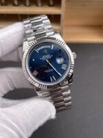 VS Factory (V2) Rolex Day-Date 40mm Blue Sunburst Roman Dial Fluted Bezel President Bracelet (228239) 1:1 Super Clone – DD3255 Movement - Image 4