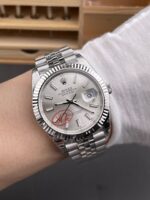 VS Factory (V2) Rolex Datejust 41mm Silver Sunburst Dial Fluted Bezel Jubilee Bracelet (126334) 1:1 Super Clone – DD3235 Movement - Image 5