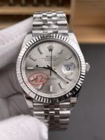VS Factory (V2) Rolex Datejust 41mm Silver Sunburst Dial Fluted Bezel Jubilee Bracelet (126334) 1:1 Super Clone – DD3235 Movement - Image 3