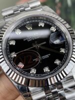 VS Factory (V2) Rolex Datejust 41mm Deep Black Diamond Dial Fluted Bezel Jubilee Bracelet (126334) 1:1 Super Clone – DD3235 Movement - Image 4
