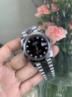VS Factory (V2) Rolex Datejust 41mm Deep Black Diamond Dial Fluted Bezel Jubilee Bracelet (126334) 1:1 Super Clone – DD3235 Movement - Image 5