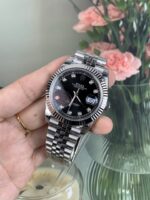 VS Factory (V2) Rolex Datejust 41mm Deep Black Diamond Dial Fluted Bezel Jubilee Bracelet (126334) 1:1 Super Clone – DD3235 Movement - Image 6