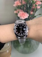 VS Factory (V2) Rolex Datejust 41mm Deep Black Diamond Dial Fluted Bezel Jubilee Bracelet (126334) 1:1 Super Clone – DD3235 Movement - Image 10
