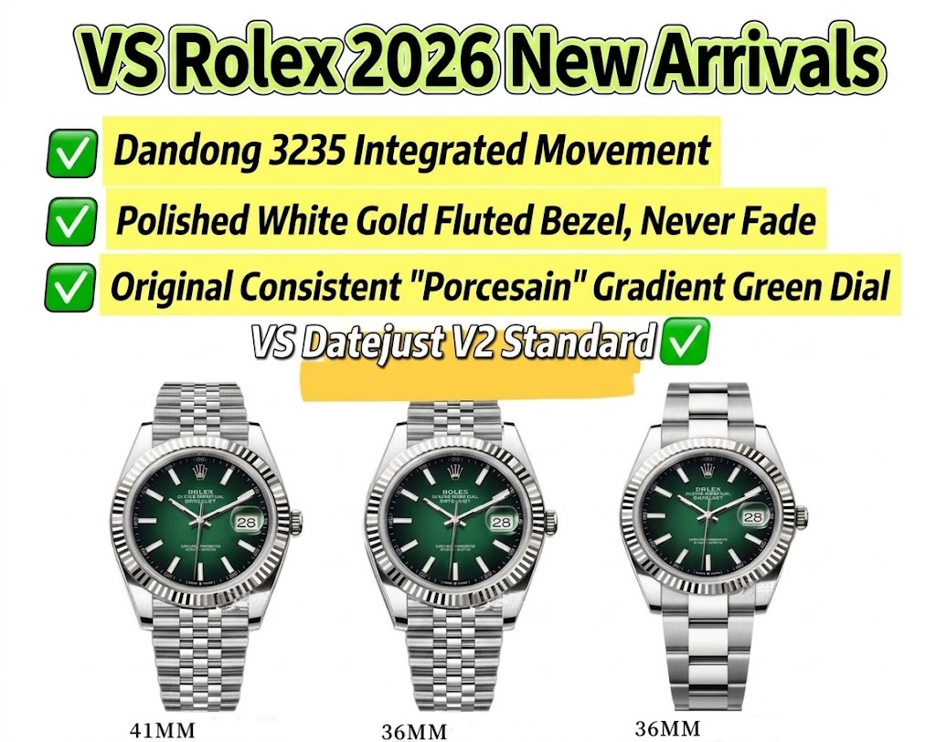 First Look: VS Factory 2026 Rolex Datejust “Gradient Green Enamel” Super Clone (36mm & 41mm)
