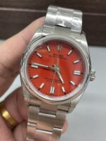 VS Factory Rolex Oyster Perpetual 36mm Coral Red Dial Smooth Bezel Oyster Bracelet (126000) 1:1 Super Clone – DD3230 Movement - Image 4