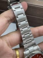 VS Factory Rolex Oyster Perpetual 41mm Coral Red Dial Smooth Bezel Oyster Bracelet (124300) 1:1 Super Clone – DD3230 Movement - Image 9