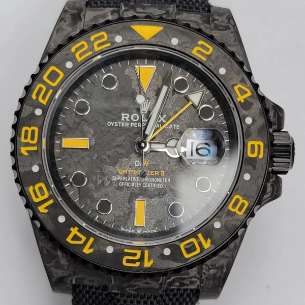 VS Factory Rolex GMT-Master II “DiW Carbon Yellow” Forged Carbon Fiber (Custom Edition) 1:1 Super Clone – DD3285 Movement