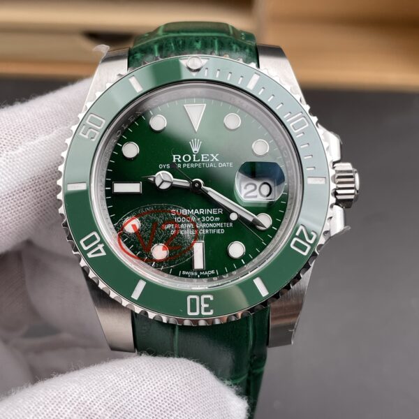 VS Factory Rolex Submariner Date “Hulk” Custom Green Leather Strap 40mm (116610LV) 1:1 Super Clone – DD3135 Movement