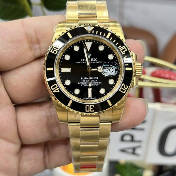 VS Factory Rolex Submariner Date “Solid Gold Black” 40mm (116618LN) 1:1 Super Clone – DD3135 Movement