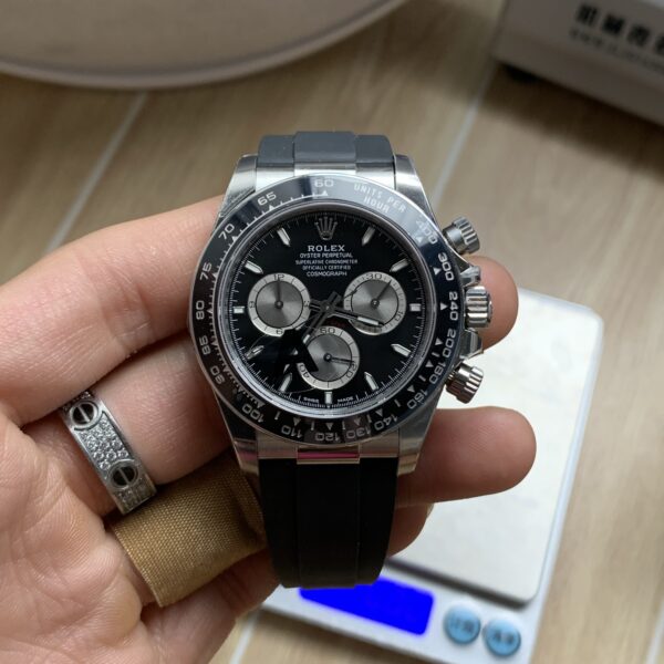 VS Factory Rolex Cosmograph Daytona Black Dial Ceramic Bezel Rubber Strap (126519LN)1:1 Super Clone – DD4131 Movement