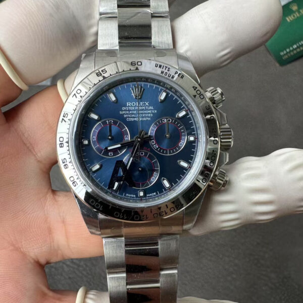 VS Factory Rolex Cosmograph Daytona White Gold Blue Dial (116509) 1:1 Super Clone – DD4130 Movement