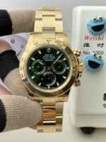 VS Factory Rolex Cosmograph Daytona Full Yellow Gold “John Mayer” Green Dial (116508) 1:1 Super Clone – DD4130 Movement