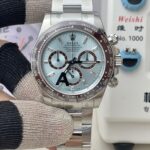 VS Factory Rolex Cosmograph Daytona “Platona” Ice Blue Baguette Diamond Dial (126506) 1:1 Super Clone – DD4131 Movement