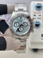 VS Factory Rolex Cosmograph Daytona “Platona” Ice Blue Baguette Diamond Dial (126506) 1:1 Super Clone – DD4131 Movement - Image 2