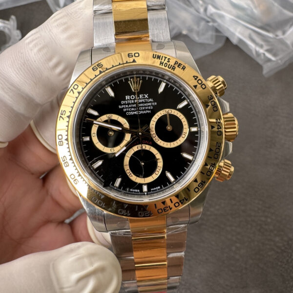 VS Factory Rolex Cosmograph Daytona Two-Tone Yellow Gold Black Dial (126503) 1:1 Super Clone – DD4131 Movement
