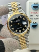 VS Factory Rolex Datejust 36mm Two-Tone Yellow Gold Black Diamond Dial Jubilee Bracelet (126233) 1:1 Super Clone – DD3235 Movement - Image 3