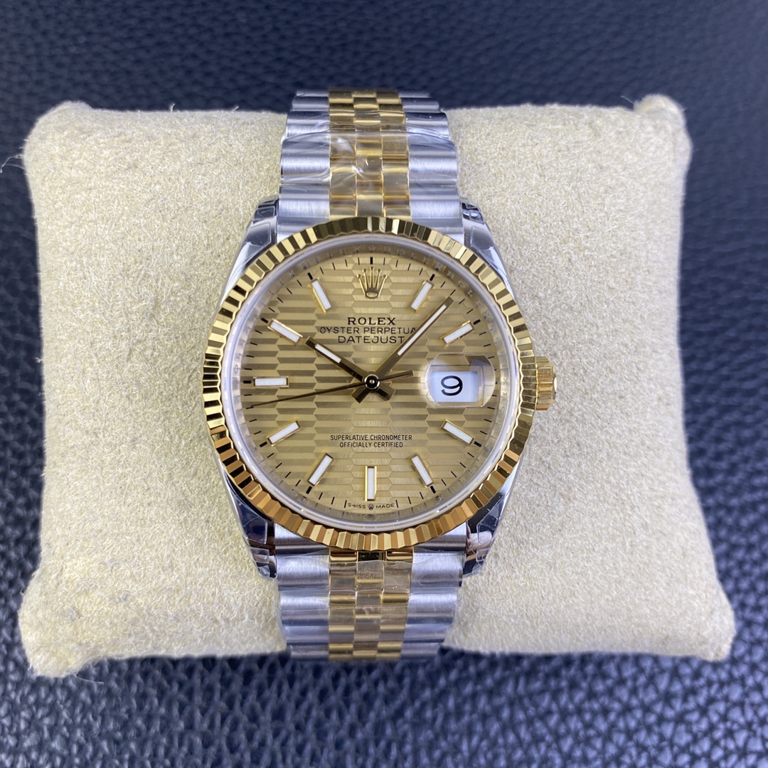 vsf-11428-51ef2dd0a6-i1682348407_4139_0-1 VS Factory Rolex Datejust 36mm Two-Tone Yellow Gold Fluted Motif Dial Jubilee Bracelet(126233) 1:1 Super Clone – DD3235 Movement - Image 1