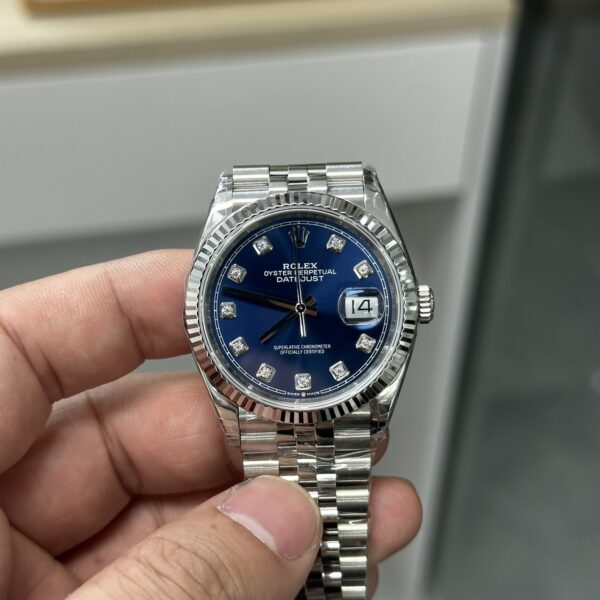 VS Factory Rolex Datejust 36mm Sunburst Blue Diamond Dial Jubilee Bracelet (126234) 1:1 Super Clone – DD3235 Movement