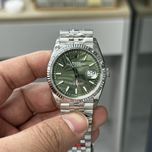 VS Factory Rolex Datejust 36mm Olive Green Palm Motif Dial Jubilee Bracelet (126234) 1:1 Super Clone – DD3235 Movement