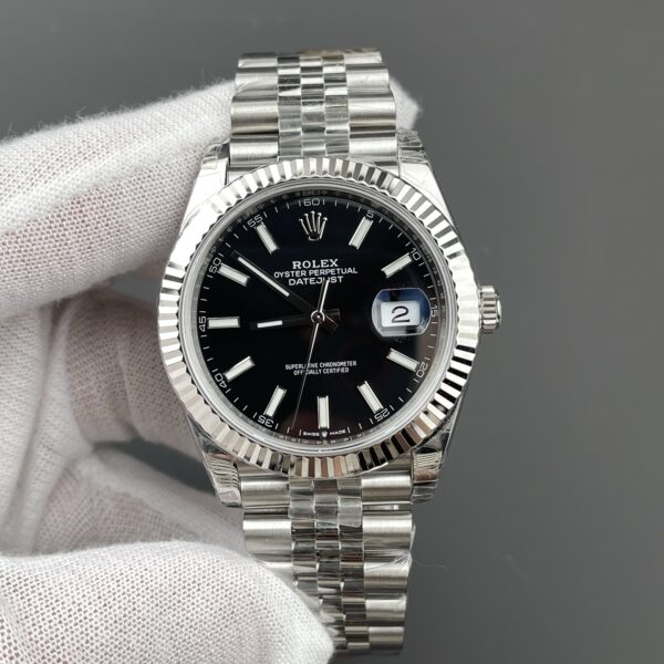 VS Factory Rolex Datejust 41mm Deep Black Dial Fluted Bezel Jubilee Bracelet (126334) 1:1 Super Clone – DD3235 Movement