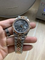 VS Factory Rolex Datejust 41mm Two-Tone Rose Gold Slate Black Fluted Motif Dial Jubilee Bracelet (126331) 1:1 Super Clone – DD3235 Movement - Image 3
