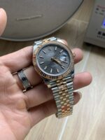 VS Factory Rolex Datejust 41mm Two-Tone Rose Gold Slate Black Fluted Motif Dial Jubilee Bracelet (126331) 1:1 Super Clone – DD3235 Movement - Image 4