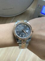 VS Factory Rolex Datejust 41mm Two-Tone Rose Gold Slate Black Fluted Motif Dial Jubilee Bracelet (126331) 1:1 Super Clone – DD3235 Movement - Image 5