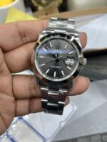 VS Factory Rolex Datejust 41mm Sunburst Slate Dial Smooth Bezel Oyster Bracelet (126300) 1:1 Super Clone – DD3235 Movement - Image 6