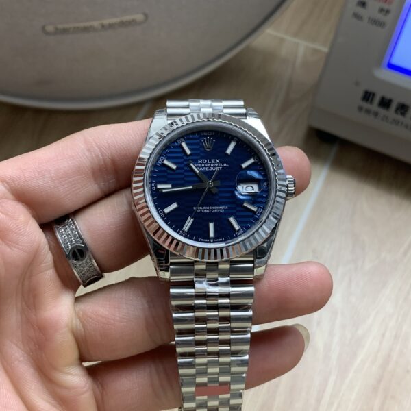 VS Factory Rolex Datejust 41mm Blue Fluted Motif Dial Fluted Bezel Jubilee Bracelet (126334) 1:1 Super Clone – DD3235 Movement