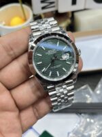 VS Factory Rolex Datejust 41mm Green Fluted Motif Dial Smooth Bezel Jubilee Bracelet (126300) 1:1 Super Clone – DD3235 Movement - Image 5