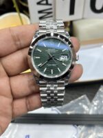VS Factory Rolex Datejust 41mm Green Fluted Motif Dial Smooth Bezel Jubilee Bracelet (126300) 1:1 Super Clone – DD3235 Movement