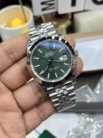 VS Factory Rolex Datejust 41mm Green Fluted Motif Dial Smooth Bezel Jubilee Bracelet (126300) 1:1 Super Clone – DD3235 Movement - Image 6