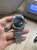 VS Factory Rolex Datejust 41mm Slate “Wimbledon” Dial Smooth Bezel Jubilee Bracelet (126300) 1:1 Super Clone – DD3235 Movement
