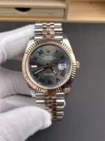 VS Factory Rolex Datejust 36mm Two-Tone Rose Gold Slate “Wimbledon” Dial Fluted Bezel Jubilee Bracelet (126231) 1:1 Super Clone – DD3235 Movement - Image 2