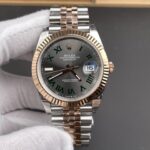 VS Factory Rolex Datejust 36mm Two-Tone Rose Gold Slate “Wimbledon” Dial Fluted Bezel Jubilee Bracelet (126231) 1:1 Super Clone – DD3235 Movement