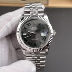 VS Factory Rolex Datejust 41mm Slate “Wimbledon” Dial Fluted Bezel Jubilee Bracelet (126334) 1:1 Super Clone – DD3235 Movement