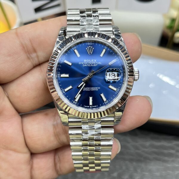 VS Factory Rolex Datejust 41mm Blue Sunburst Dial Fluted Bezel Jubilee Bracelet (126334) 1:1 Super Clone – DD3235 Movement
