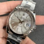 VS Factory Rolex Datejust 41mm Silver Sunburst Dial Fluted Bezel Oyster Bracelet (126334) 1:1 Super Clone – DD3235 Movement - Image 4