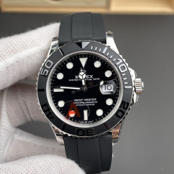 VS Factory Rolex Yacht-Master 42mm White Gold Black Dial Ceramic Bezel Oysterflex Strap (226659) 1:1 Super Clone – DD3235 Movement
