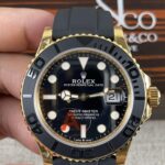 VS Factory Rolex Yacht-Master 42mm Yellow Gold Black Dial Ceramic Bezel Oysterflex Strap (226658) 1:1 Super Clone – DD3235 Movement