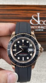 VS Factory Rolex Yacht-Master 40mm Rose Gold Matte Black Dial Ceramic Bezel Oysterflex Strap (126655) 1:1 Super Clone – DD3235 Movement - Image 2