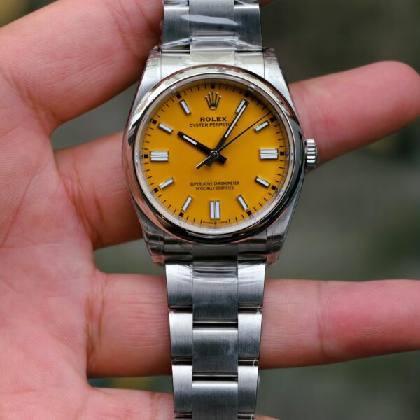 VS Factory Rolex Oyster Perpetual 36mm Yellow Dial Smooth Bezel Oyster Bracelet (126000) 1:1 Super Clone – DD3230 Movement