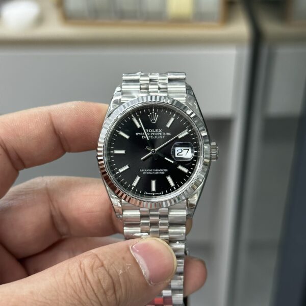 VS Factory Rolex Datejust 36mm Bright Black Dial Fluted Bezel Jubilee Bracelet (126234) 1:1 Super Clone – DD3235 Movement