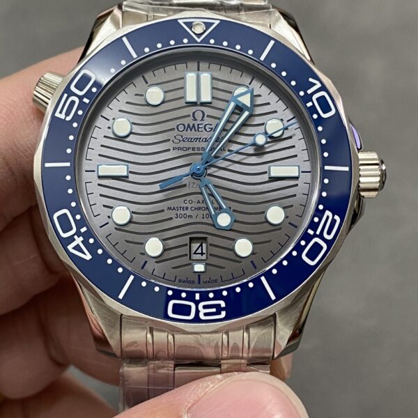 VS Factory Omega Seamaster Diver 300M 42mm Grey Wave Dial Blue Ceramic Bezel Stainless Steel Bracelet (210.30.42.20.06.001) 1:1 Super Clone – DD8800 Movement